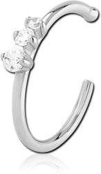 SURGICAL STEEL GRADE 316L JEWELED OPEN NOSE RING