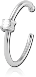 SURGICAL STEEL GRADE 316L JEWELED OPEN NOSE RING