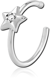 SURGICAL STEEL GRADE 316L JEWELED OPEN NOSE RING
