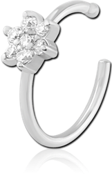 SURGICAL STEEL GRADE 316L JEWELED OPEN NOSE RING