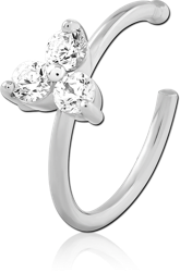 SURGICAL STEEL GRADE 316L JEWELED OPEN NOSE RING