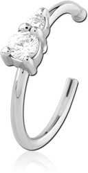 SURGICAL STEEL GRADE 316L JEWELED OPEN NOSE RING