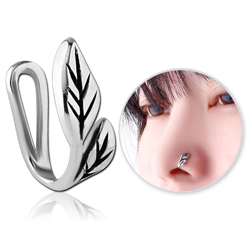 SURGICAL STEEL GRADE 316L NOSE CLIP - LEAF