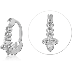 SURGICAL STEEL GRADE 316L JEWELED NOSE RING CLICKER