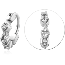 SURGICAL STEEL GRADE 316L JEWELED NOSE RING CLICKER