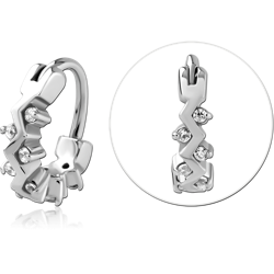 SURGICAL STEEL GRADE 316L JEWELED NOSE RING CLICKER