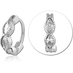 SURGICAL STEEL GRADE 316L JEWELED NOSE RING CLICKER