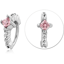 SURGICAL STEEL GRADE 316L JEWELED NOSE RING CLICKER