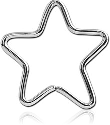 SURGICAL STEEL GRADE 316L OPEN STAR SEAMLESS RING