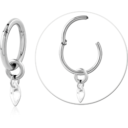 TITANIUM ALLOY HINGED SEGMENT RING WITH TITANIUM ALLOY SLIDING JEWELED CHARM