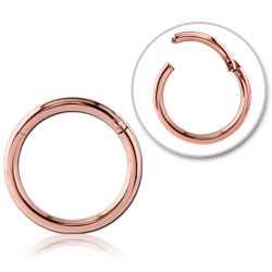STERILE ROSE GOLD PVD COATED SURGICAL STEEL GRADE 316L HINGED SEGMENT RING