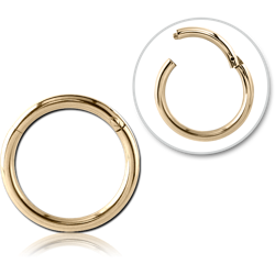 ZIRCON GOLD PVD COATED SURGICAL STEEL GRADE 316L HINGED SEGMENT RING