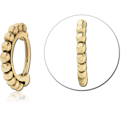 ZIRCON GOLD PVD COATED SURGICAL STEEL GRADE 316L NOSE CLCKER RING