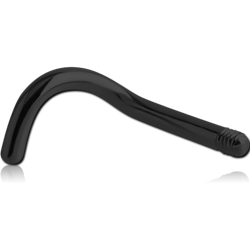 BLACK PVD COATED SURGICAL STEEL GRADE 316L 1.2MM THREADING CURVED NOSE STUD PIN
