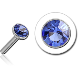 STERLING 925 SILVER JEWELED ATTACHMENT FOR POLYMER NOSE STUDS