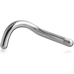 SURGICAL STEEL GRADE 316L 1.2MM THREADING CURVED NOSE STUD PIN