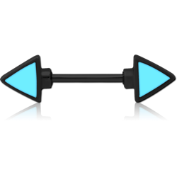 BLACK PVD COATED SURGICAL STEEL GRADE 316L ENAMEL NIPPLE SHIELD - TWO HEADED ARROW