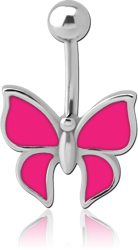 SURGICAL STEEL GRADE 316L ENAMEL NAVEL BANANA