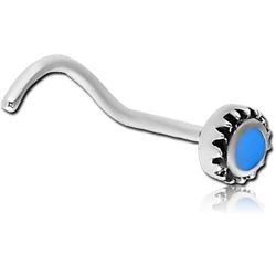 SURGICAL STEEL GRADE 316L CURVED NOSE STUD - CIRCLE