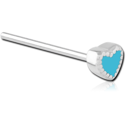 SURGICAL STEEL GRADE 316L STRAIGHT NOSE STUD - HEART