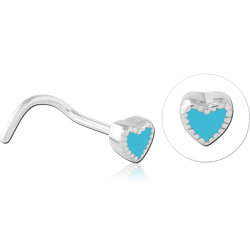 SURGICAL STEEL GRADE 316L CURVED NOSE STUD - HEART