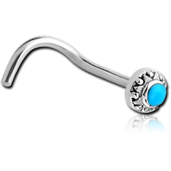 SURGICAL STEEL GRADE 316L CURVED NOSE STUD - CIRCLE