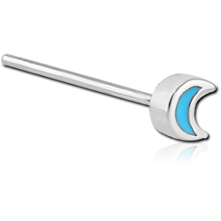 SURGICAL STEEL GRADE 316L STRAIGHT NOSE STUD - CRESENT