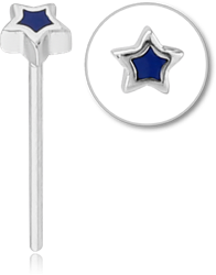 SURGICAL STEEL GRADE 316L STRAIGHT NOSE STUD - STAR
