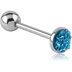 SURGICAL STEEL GRADE 316L FLAT DRUZY RESIN BARBELL