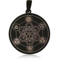 BLACK PVD COATED SURGICAL STEEL GRADE 316L PENDANT