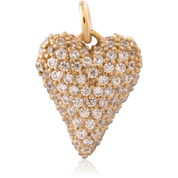 GOLD PVD 18K COATED  SURGICAL STEEL GRADE 316L JEWELED PENDANT