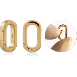 STERLING 925 SILVER GOLD PLATED 18K GATE RING