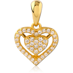 STERLING 925 SILVER GOLD PLATED 18K JEWELED PENDANT SPECIAL NEW DESIGN