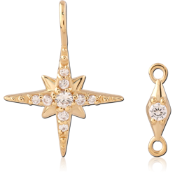 STERLING 925 SILVER GOLD PLATED 18K JEWELED  PENDANT