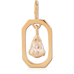 STERLING 925 SILVER GOLD PLATED 18K JEWELED PENDANT SPECIAL NEW DESIGN