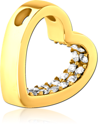 GOLD PVD COTED SURGICAL STEEL GRADE 316L JEWELED PENDANT