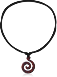 BLACK ROSEORGANIC WOOD-SONO PENDANT WITH LEATHER STRING