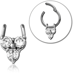 SURGICAL STEEL GRADE 316L SLIDING JEWELED CHARM FOR HINGED SEGMENT RING