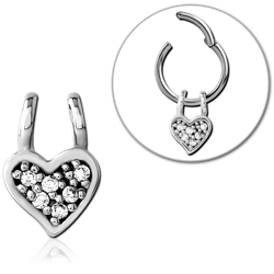 SURGICAL STEEL GRADE 316L SLIDING JEWELED CHARM FOR HINGED SEGMENT RING