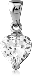 SURGICAL STEEL GRADE 316L JEWELED PENDANT - HEART