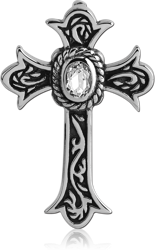 SURGICAL STEEL GRADE 316L JEWELED PENDANT - CROSS