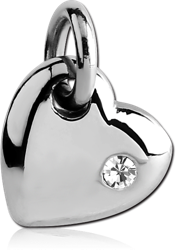 SURGICAL STEEL GRADE 316L JEWELED PENDANT - HEART
