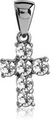SURGICAL STEEL GRADE 316L JEWELED PENDANT - CROSS