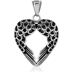 SURGICAL STEEL GRADE 316L VALUE JEWELED PENDANT - HEART