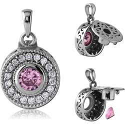SURGICAL STEEL GRADE 316L JEWELED PENDANT