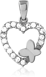 SURGICAL STEEL GRADE 316L JEWELED PENDANT