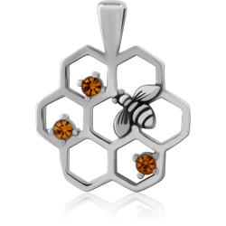 SURGICAL STEEL GRADE 316L JEWELED PENDANT