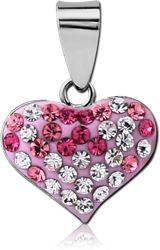 STERLING 925 SILVER PENDANT WITH CRYSTELLINE - HEART