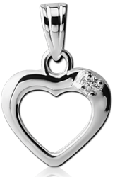 STERLING 925 SILVER JEWELED CHARM - HEART