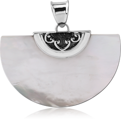STERLING 925 SILVER PENDANT WITH WHITE SHELL CUT